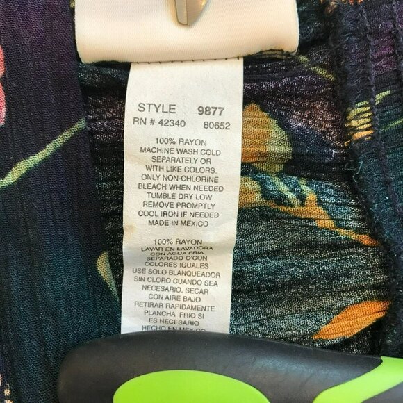 Jaclyn Smith Maxi Skirt Elastic Back Waist Floral Career Women's Sz Large Black - Picture 9 of 11